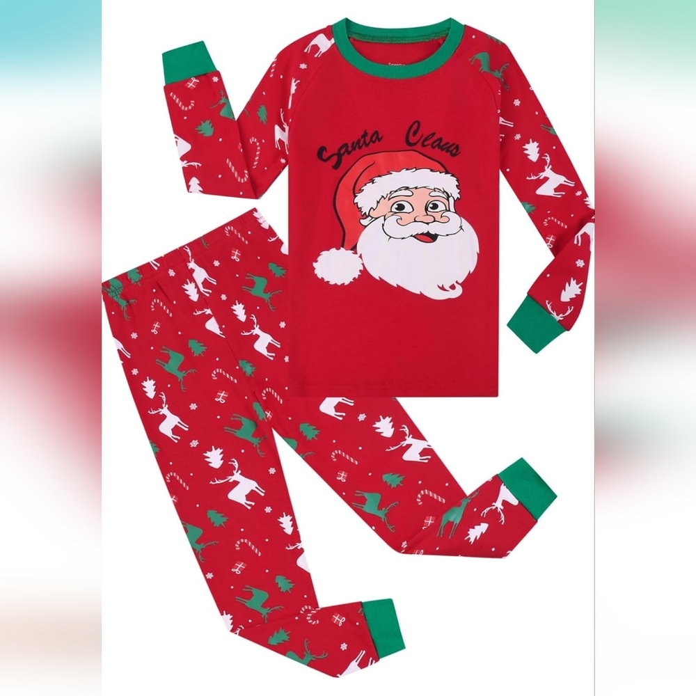 Festive Red Santa Kids Pajama Set
